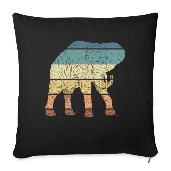Elephant Spirit Animal Retro Vintage Design - Sofa pillowcase 17,3'' x 17,3'' (45 x 45 cm) - black - Front