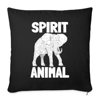 Design d’animal éléphant vintage rétro - Housse de coussin décorative 45 x 45 cm - noir - Devant