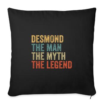 Desmond the man the myth - Sofa pillowcase 17,3'' x 17,3'' (45 x 45 cm) - black - Front
