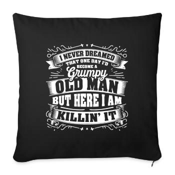 Idée de cadeau grand-père grand-père Devenez un vieil homme - Housse de coussin décorative 45 x 45 cm - noir - Devant
