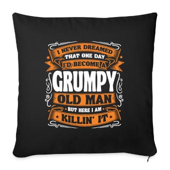 Grand-père grand-père à la retraite Devenez un vieil homme - Housse de coussin décorative 45 x 45 cm - noir - Devant