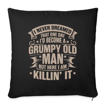 Grand-père grand-père à la retraite Devenez un vieil homme - Housse de coussin décorative 45 x 45 cm - noir - Devant