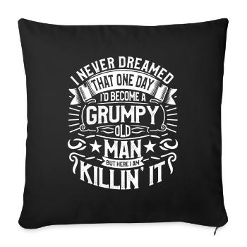 Grand-père grand-père à la retraite Devenez un vieil homme - Housse de coussin décorative 45 x 45 cm - noir - Devant