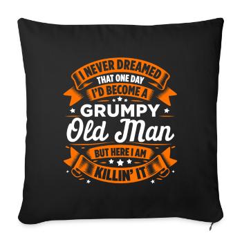 Grand-père grand-père à la retraite Devenez un vieil homme - Housse de coussin décorative 45 x 45 cm - noir - Devant
