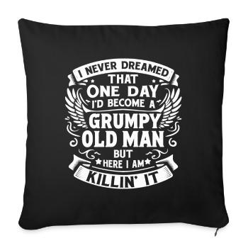 Grand-père grand-père à la retraite Devenez un vieil homme - Housse de coussin décorative 45 x 45 cm - noir - Devant