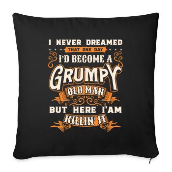 Idée de cadeau grand-père grand-père Devenez un vieil homme - Housse de coussin décorative 45 x 45 cm - noir - Devant