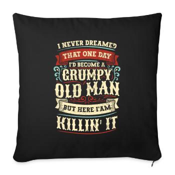 Grand-père grand-père à la retraite Devenez un vieil homme - Housse de coussin décorative 45 x 45 cm - noir - Devant