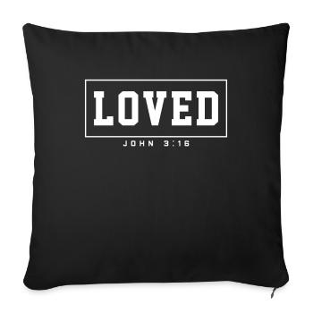 Team Jesus-inspired Bible verse design - Sofa pillowcase 17,3'' x 17,3'' (45 x 45 cm) - black - Front