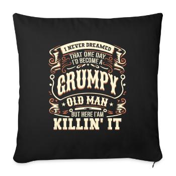 Grand-père grand-père à la retraite Devenez un vieil homme - Housse de coussin décorative 45 x 45 cm - noir - Devant