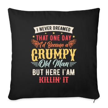Grand-père grand-père à la retraite Devenez un vieil homme - Housse de coussin décorative 45 x 45 cm - noir - Devant