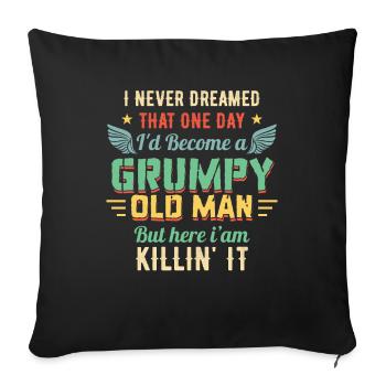Idée de cadeau grand-père grand-père Devenez un vieil homme - Housse de coussin décorative 45 x 45 cm - noir - Devant