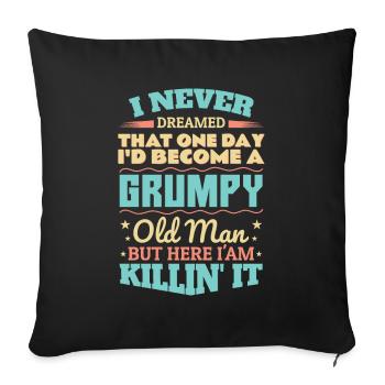 Grand-père grand-père à la retraite Devenez un vieil homme - Housse de coussin décorative 45 x 45 cm - noir - Devant