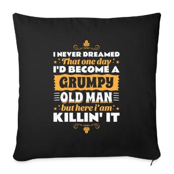 Grand-père grand-père à la retraite Devenez un vieil homme - Housse de coussin décorative 45 x 45 cm - noir - Devant