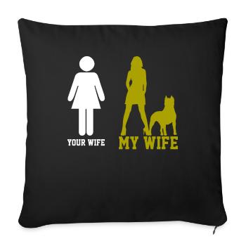 D’une femme pitbull élégante et artistique - Housse de coussin décorative 45 x 45 cm - noir - Devant