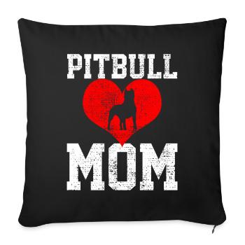 Maman Pitbull Amour Maman Unique - Housse de coussin décorative 45 x 45 cm - noir - Devant