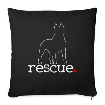 Pitbull Rescue Awareness Love Canine Support - Sofa pillowcase 17,3'' x 17,3'' (45 x 45 cm) - black - Front