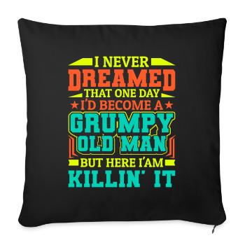 Opa Großvater Geschenkidee Become A Grumpy Old Man - Housse de coussin décorative 45 x 45 cm - noir - Devant