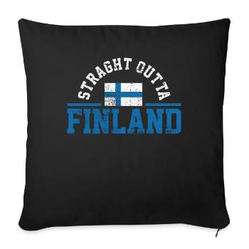 Unique, du drapeau de la Finlande - Housse de coussin décorative 45 x 45 cm - noir - Devant
