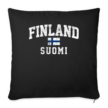 Helsinki Vibes Finnish Flag Scandinavia Essence - Sofakissenbezug 45 x 45 cm - Schwarz - Vorne