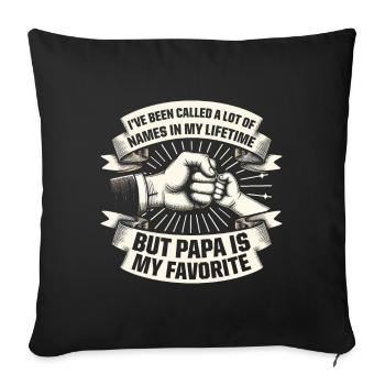 Idée de cadeau papa père fils appelé beaucoup de noms - Housse de coussin décorative 45 x 45 cm - noir - Devant
