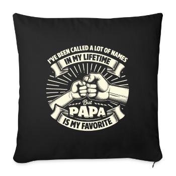 Idée de cadeau papa père fils appelé beaucoup de noms - Housse de coussin décorative 45 x 45 cm - noir - Devant