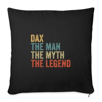 Dax l’homme le mythe - Housse de coussin décorative 45 x 45 cm - noir - Devant