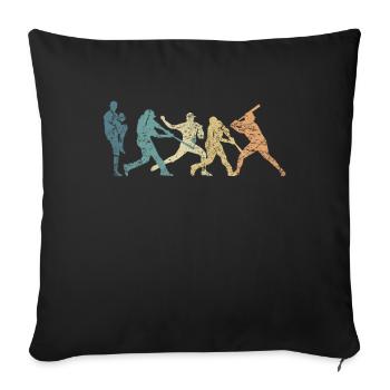 Baseball Retro Evolution Cooles und lustiges - Sofakissenbezug 45 x 45 cm - Schwarz - Vorne