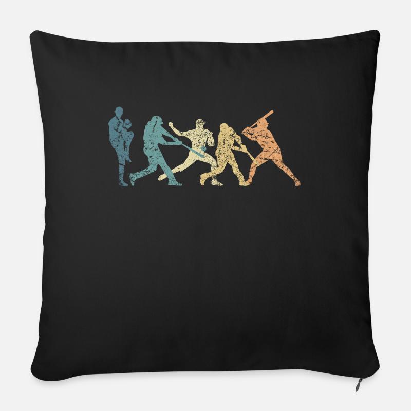 Baseball Retro Evolution Cooles und lustiges - Sofakissenbezug 45 x 45 cm - Schwarz
