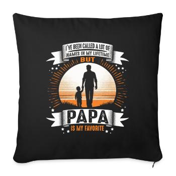 Idée de cadeau papa père fils appelé beaucoup de noms - Housse de coussin décorative 45 x 45 cm - noir - Devant