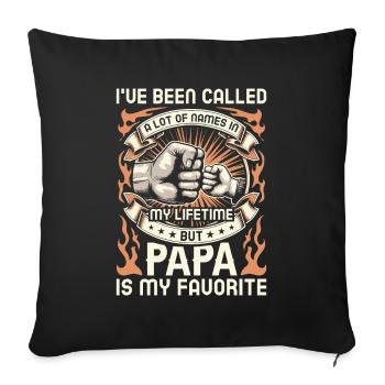 Idée de cadeau papa père fils appelé beaucoup de noms - Housse de coussin décorative 45 x 45 cm - noir - Devant