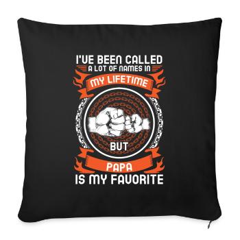 Idée de cadeau papa père fils appelé beaucoup de noms - Housse de coussin décorative 45 x 45 cm - noir - Devant