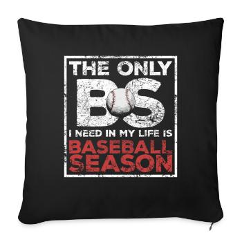 Dicton de saison de baseball sportif amusant pour - Housse de coussin décorative 45 x 45 cm - noir - Devant