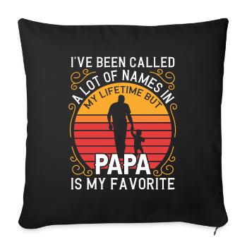 Idée de cadeau papa père fils appelé beaucoup de noms - Housse de coussin décorative 45 x 45 cm - noir - Devant