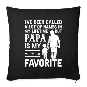 Idée de cadeau papa père fils appelé beaucoup de noms - Housse de coussin décorative 45 x 45 cm - noir - Devant