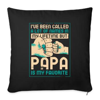 Idée de cadeau papa père fils appelé beaucoup de noms - Housse de coussin décorative 45 x 45 cm - noir - Devant
