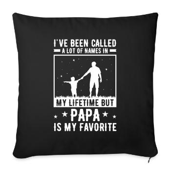 Papa Vater Sohn Geschenkidee Names In My Lifetime - Sofakissenbezug 45 x 45 cm - Schwarz - Vorne