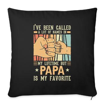 Idée de cadeau papa père fils appelé beaucoup de noms - Housse de coussin décorative 45 x 45 cm - noir - Devant