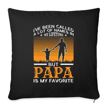 Idée de cadeau papa père fils appelé beaucoup de noms - Housse de coussin décorative 45 x 45 cm - noir - Devant