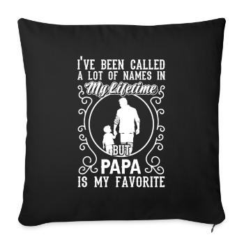 Idée de cadeau papa père fils appelé beaucoup de noms - Housse de coussin décorative 45 x 45 cm - noir - Devant
