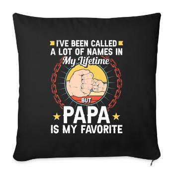 Idée de cadeau papa père fils appelé beaucoup de noms - Housse de coussin décorative 45 x 45 cm - noir - Devant