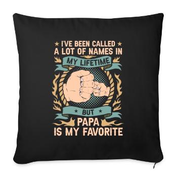 Idée de cadeau papa père fils appelé beaucoup de noms - Housse de coussin décorative 45 x 45 cm - noir - Devant