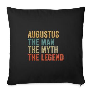 Auguste l’homme, le mythe - Housse de coussin décorative 45 x 45 cm - noir - Devant