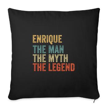 Enrique l’homme, le mythe - Housse de coussin décorative 45 x 45 cm - noir - Devant