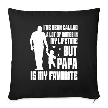 Idée de cadeau papa père fils appelé beaucoup de noms - Housse de coussin décorative 45 x 45 cm - noir - Devant