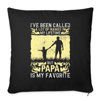 Idée de cadeau papa père fils appelé beaucoup de noms - Housse de coussin décorative 45 x 45 cm - noir - Devant