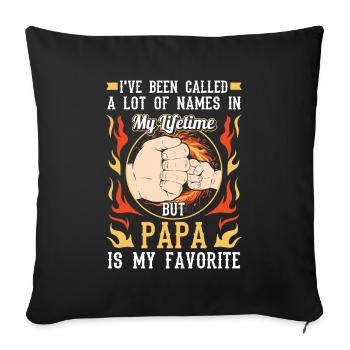 Idée de cadeau papa père fils appelé beaucoup de noms - Housse de coussin décorative 45 x 45 cm - noir - Devant