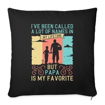 Idée de cadeau papa père fils appelé beaucoup de noms - Housse de coussin décorative 45 x 45 cm - noir - Devant