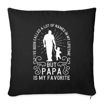 Idée de cadeau papa père fils appelé beaucoup de noms - Housse de coussin décorative 45 x 45 cm - noir - Devant