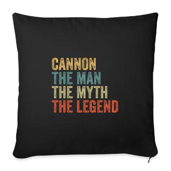 Cannon the man the myth - Sofa pillowcase 17,3'' x 17,3'' (45 x 45 cm) - black - Front