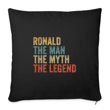 Ronald the man the myth - Sofa pillowcase 17,3'' x 17,3'' (45 x 45 cm) - black - Front